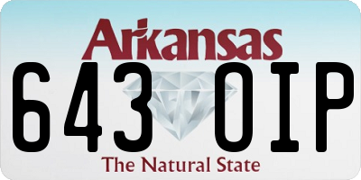 AR license plate 643OIP