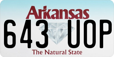AR license plate 643UOP
