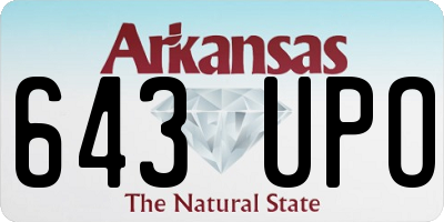 AR license plate 643UPO