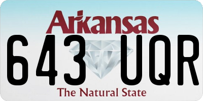 AR license plate 643UQR
