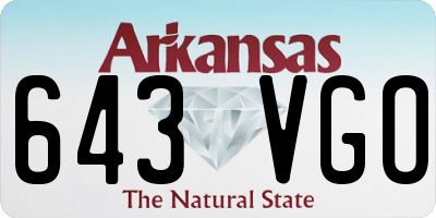 AR license plate 643VGO
