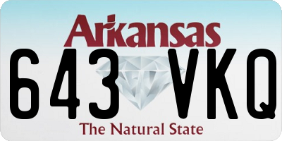 AR license plate 643VKQ