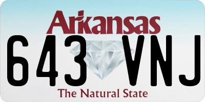 AR license plate 643VNJ