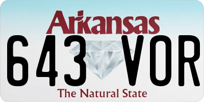 AR license plate 643VOR