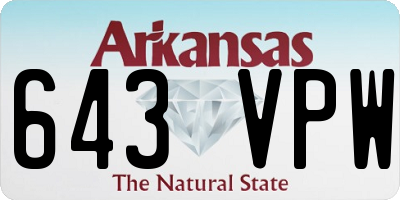 AR license plate 643VPW