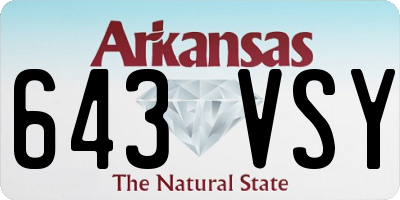 AR license plate 643VSY