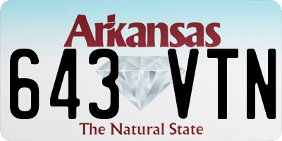 AR license plate 643VTN