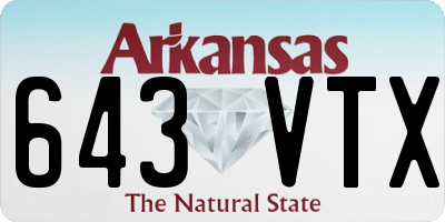 AR license plate 643VTX