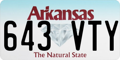 AR license plate 643VTY