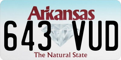 AR license plate 643VUD