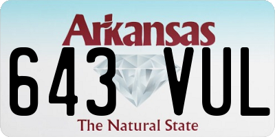 AR license plate 643VUL