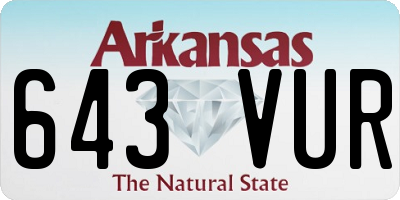 AR license plate 643VUR