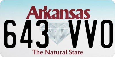 AR license plate 643VVO