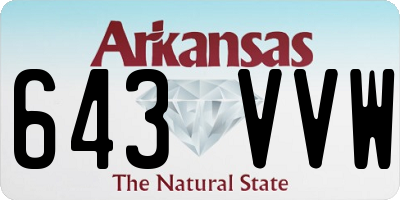 AR license plate 643VVW