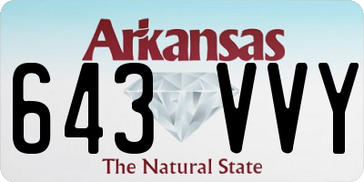 AR license plate 643VVY