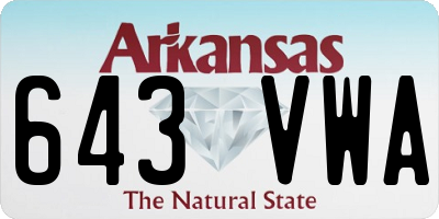 AR license plate 643VWA