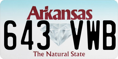 AR license plate 643VWB
