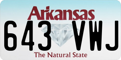 AR license plate 643VWJ