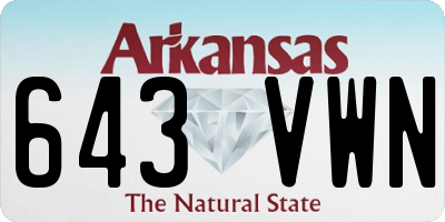 AR license plate 643VWN