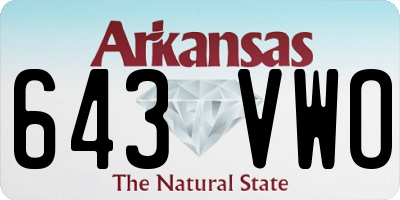 AR license plate 643VWO