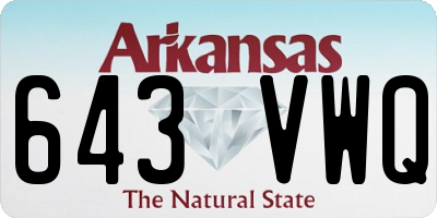 AR license plate 643VWQ