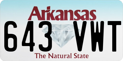 AR license plate 643VWT