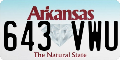AR license plate 643VWU