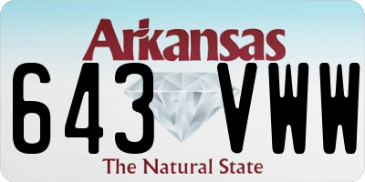 AR license plate 643VWW