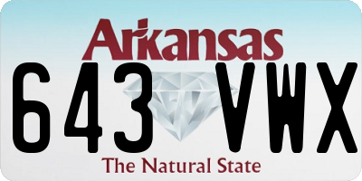 AR license plate 643VWX