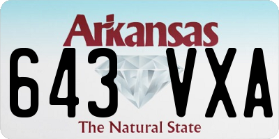 AR license plate 643VXA