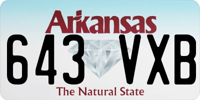 AR license plate 643VXB