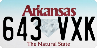 AR license plate 643VXK
