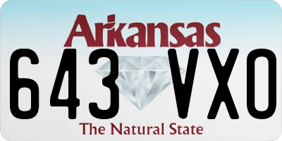 AR license plate 643VXO