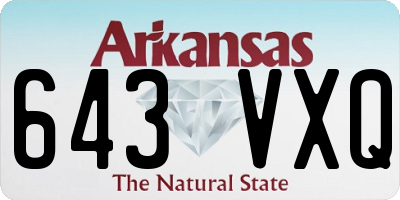 AR license plate 643VXQ