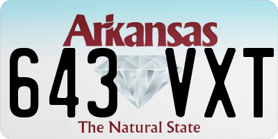 AR license plate 643VXT
