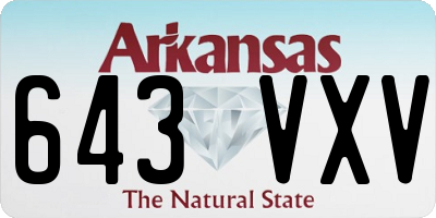 AR license plate 643VXV