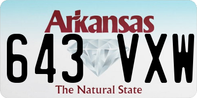 AR license plate 643VXW