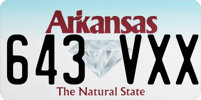 AR license plate 643VXX