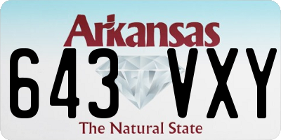 AR license plate 643VXY