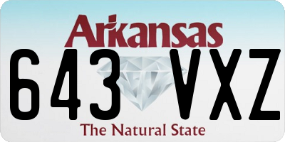 AR license plate 643VXZ