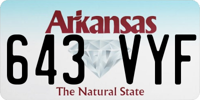 AR license plate 643VYF