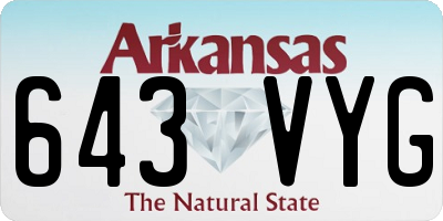 AR license plate 643VYG