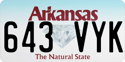 AR license plate 643VYK