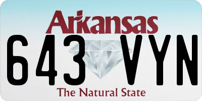 AR license plate 643VYN