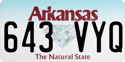 AR license plate 643VYQ