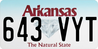 AR license plate 643VYT