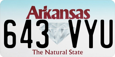 AR license plate 643VYU