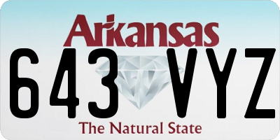 AR license plate 643VYZ