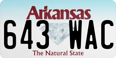 AR license plate 643WAC