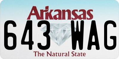 AR license plate 643WAG